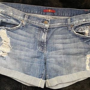 7 for all mankind midrise Jean shorts.
